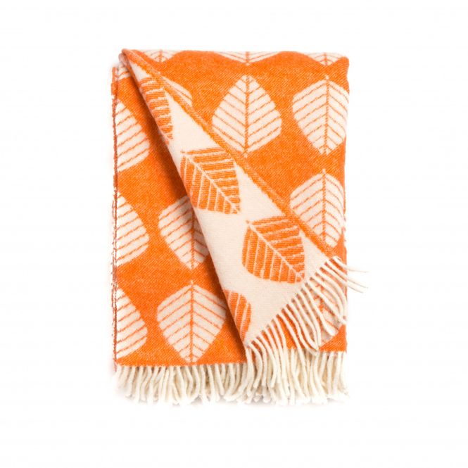 Hovedbilde Ullpledd LØV - orange