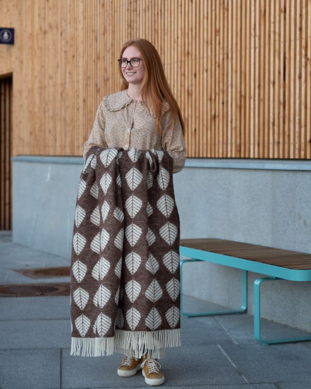 Ullpledd LØV - lilla