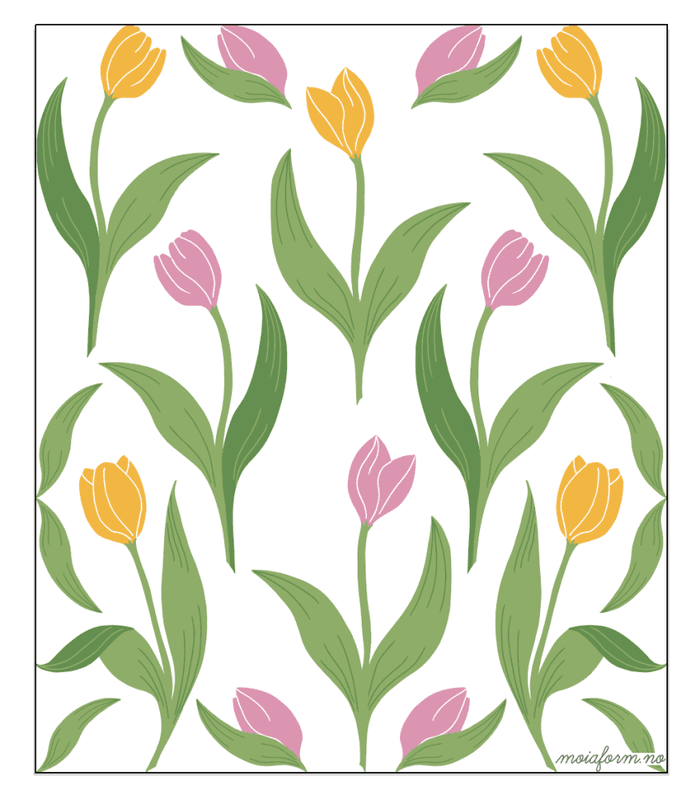 3 pk Klut TULIPAN gul/rosa